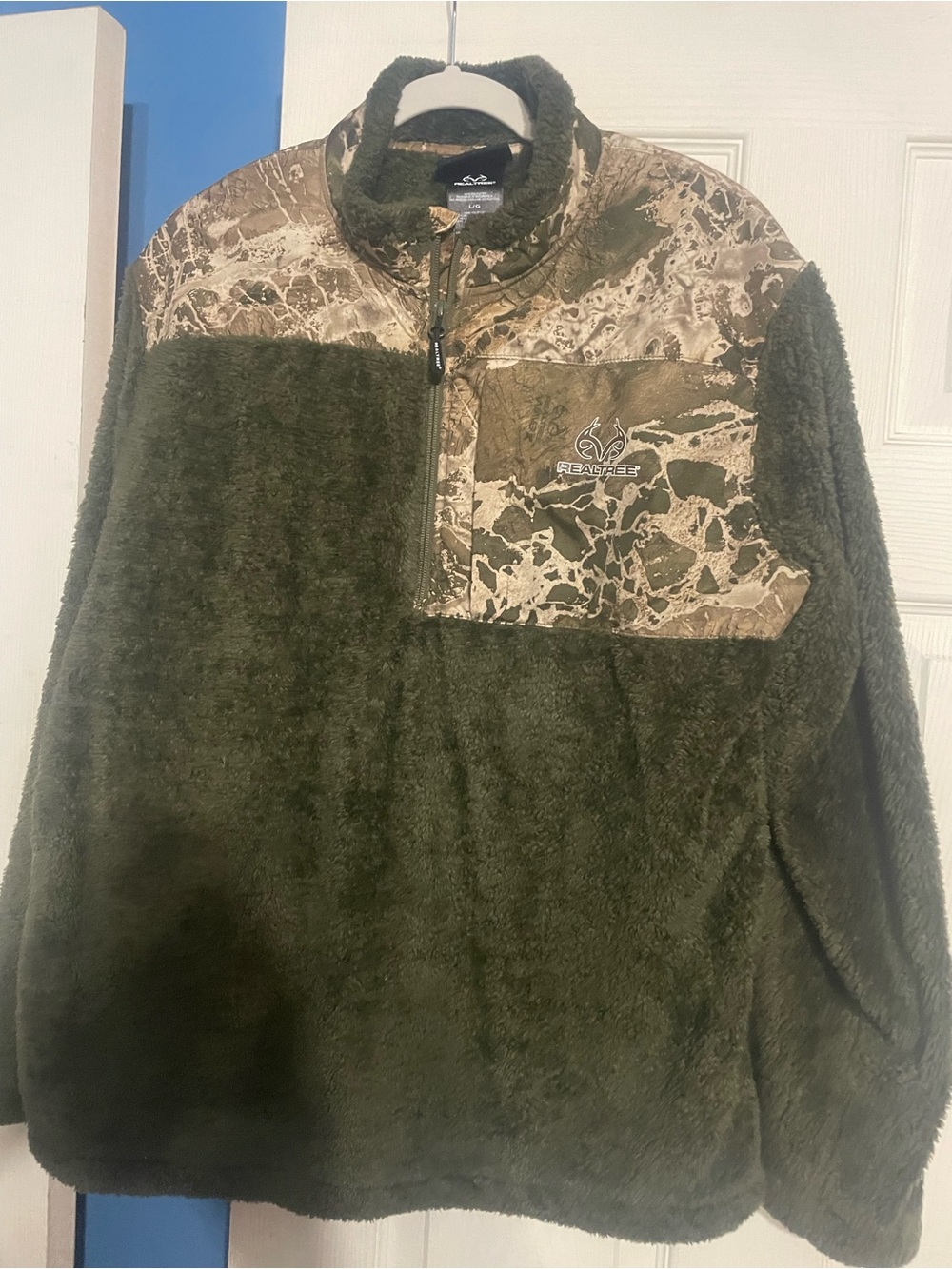 Realtree Olive Green Sherpa Pullover Jacket